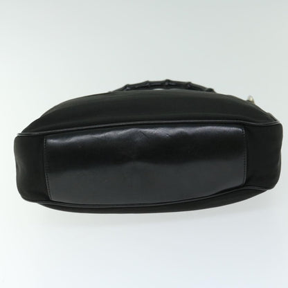 Gucci Vintage Bamboo Handle Bag Nylon, Black, Nylon, Handbag