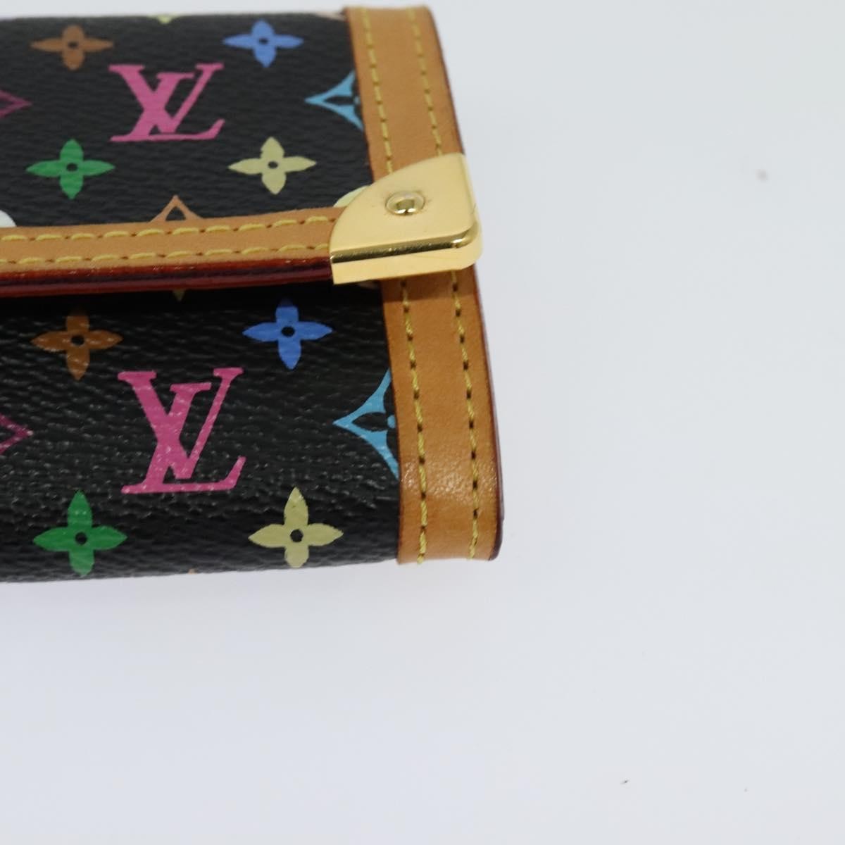Louis Vuitton Porte-Monnaie Plat Coin Purse Monogram Multicolor, BLACK, CANVAS, Wallets