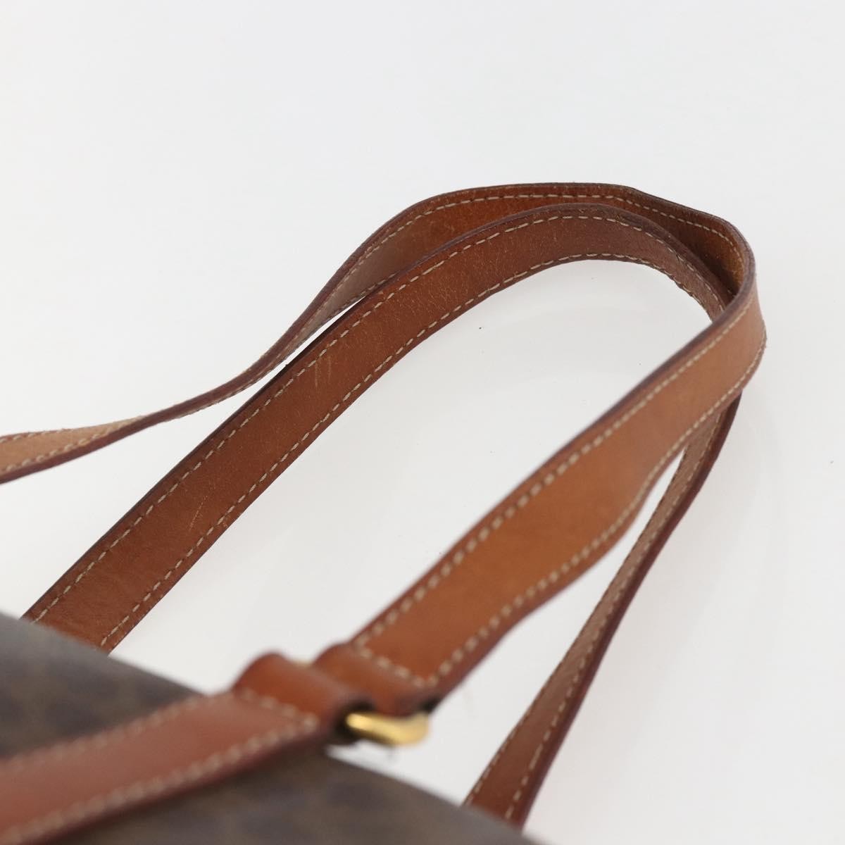 Celine Vintage Macadam Handbag Canvas and Leather, BROWN, CANVAS, Handbag
