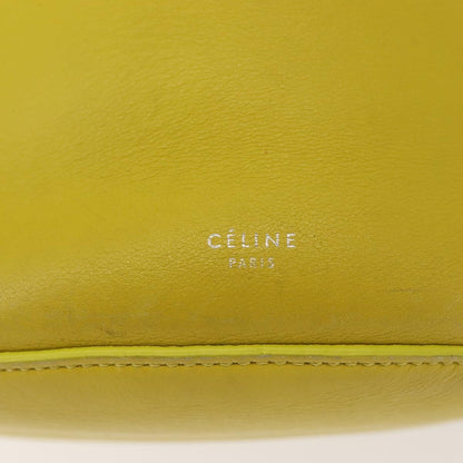 Celine Long Strap Big Bag Bucket Leather, YELLOW, LEATHER, Shoulder bag