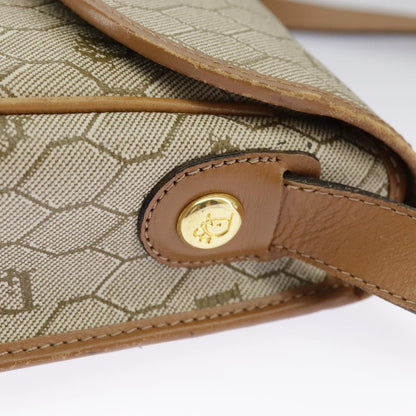 Christian Dior Vintage Honeycomb Shoulder Bag Canvas, BEIGE, CANVAS, Shoulder bag