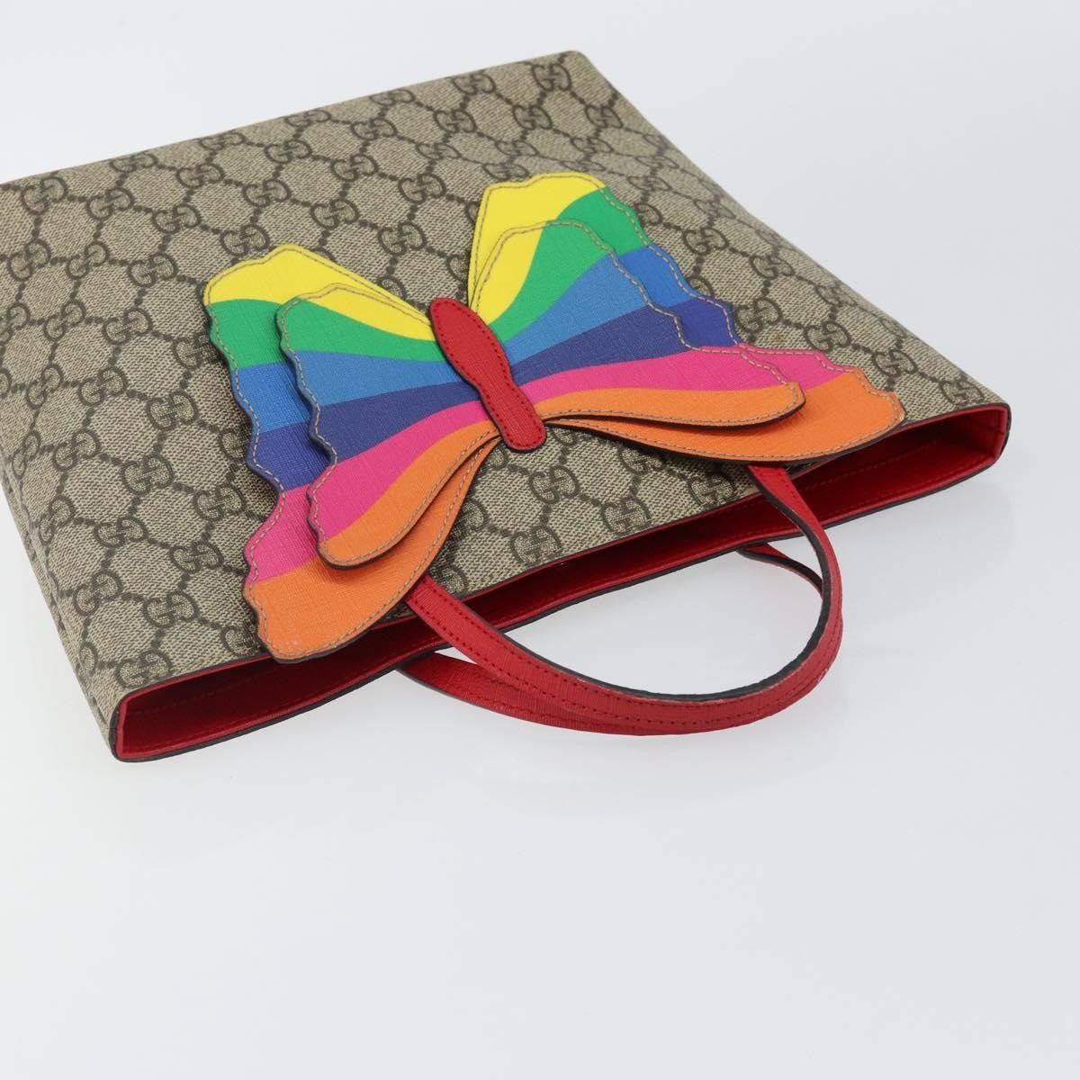 Gucci Children's tote with rainbow butterfly Canvas, BEIGE, PVC, Tote bag