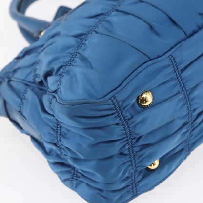 Prada Gaufre Convertible Satchel Tessuto, BLUE, NYLON, Handbag