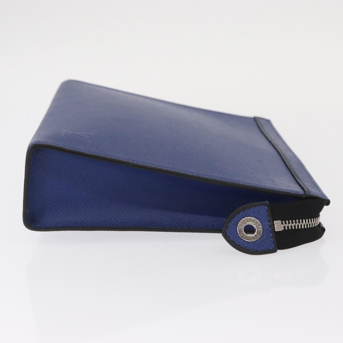 Louis Vuitton Pochette Voyage Taiga Leather, Blue, Leather, Clutch