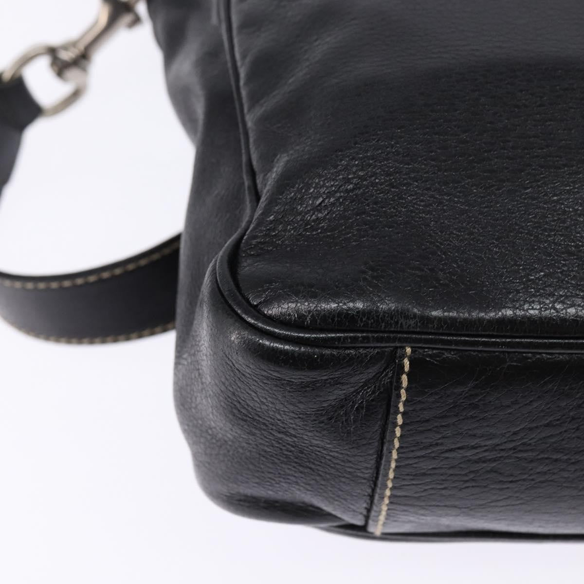 Gucci Front Zip Messenger Leather, BLACK, LEATHER, Shoulder bag