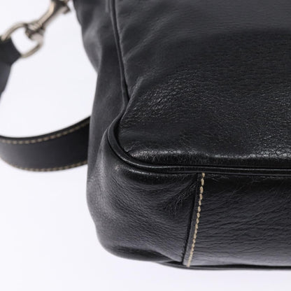 Gucci Front Zip Messenger Leather, BLACK, LEATHER, Shoulder bag