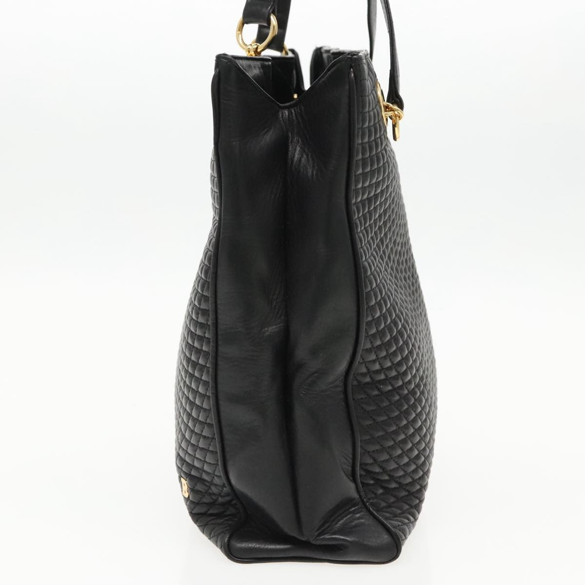 Bally Vintage Tote Bag Quilted Leather, Black, Leather, Shoulder Bag