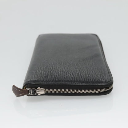 Hermes Azap Zip Around Wallet Silk'in Epsom, Black, Leather, Wallet