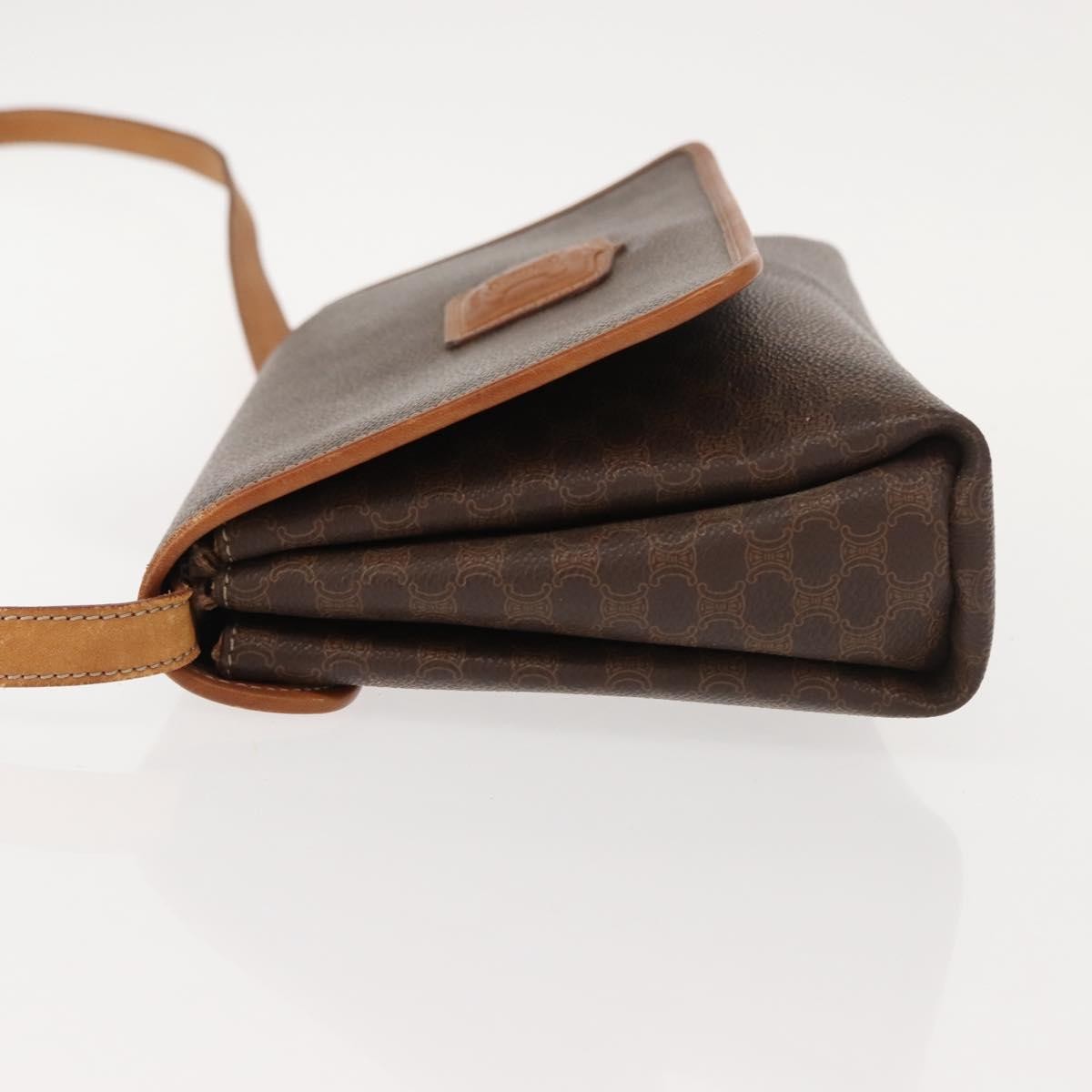Celine Vintage Macadam Shoulder Bag Canvas, BROWN, CANVAS, Shoulder bag