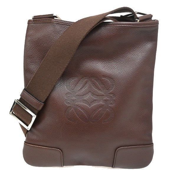 Loewe Anagram Shoulder Bag Leather, BROWN, LEATHER, Shoulder bag