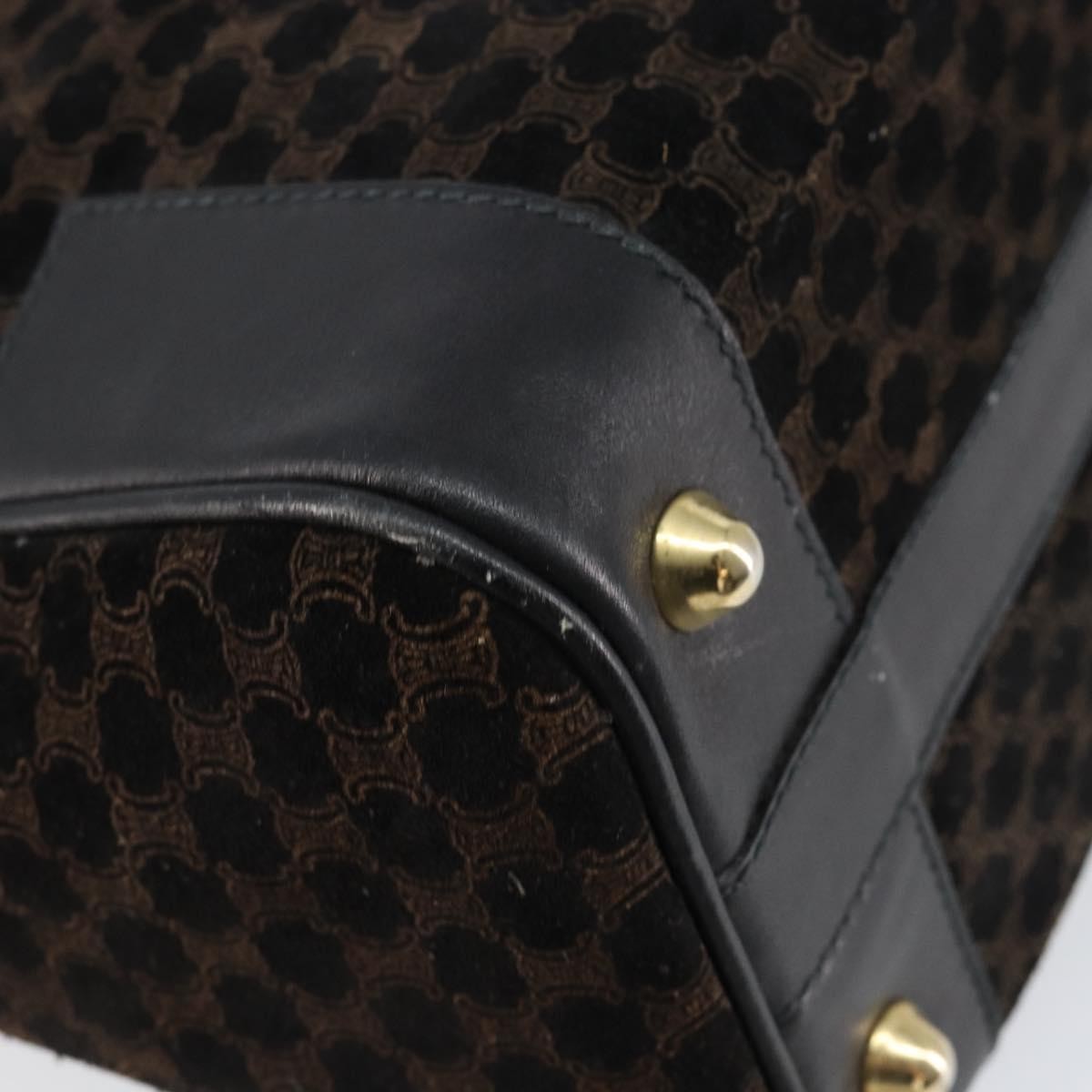 Celine Vintage Macadam Handbag C Macadam Suede, BLACK, SUEDE, Handbag
