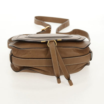 Chloe Marcie Saddle Bag Leather, BEIGE, LEATHER, Shoulder bag