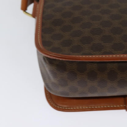 Celine Vintage Macadam Shoulder Bag Canvas and Leather, Brown, Canvas, Shoulder Bag