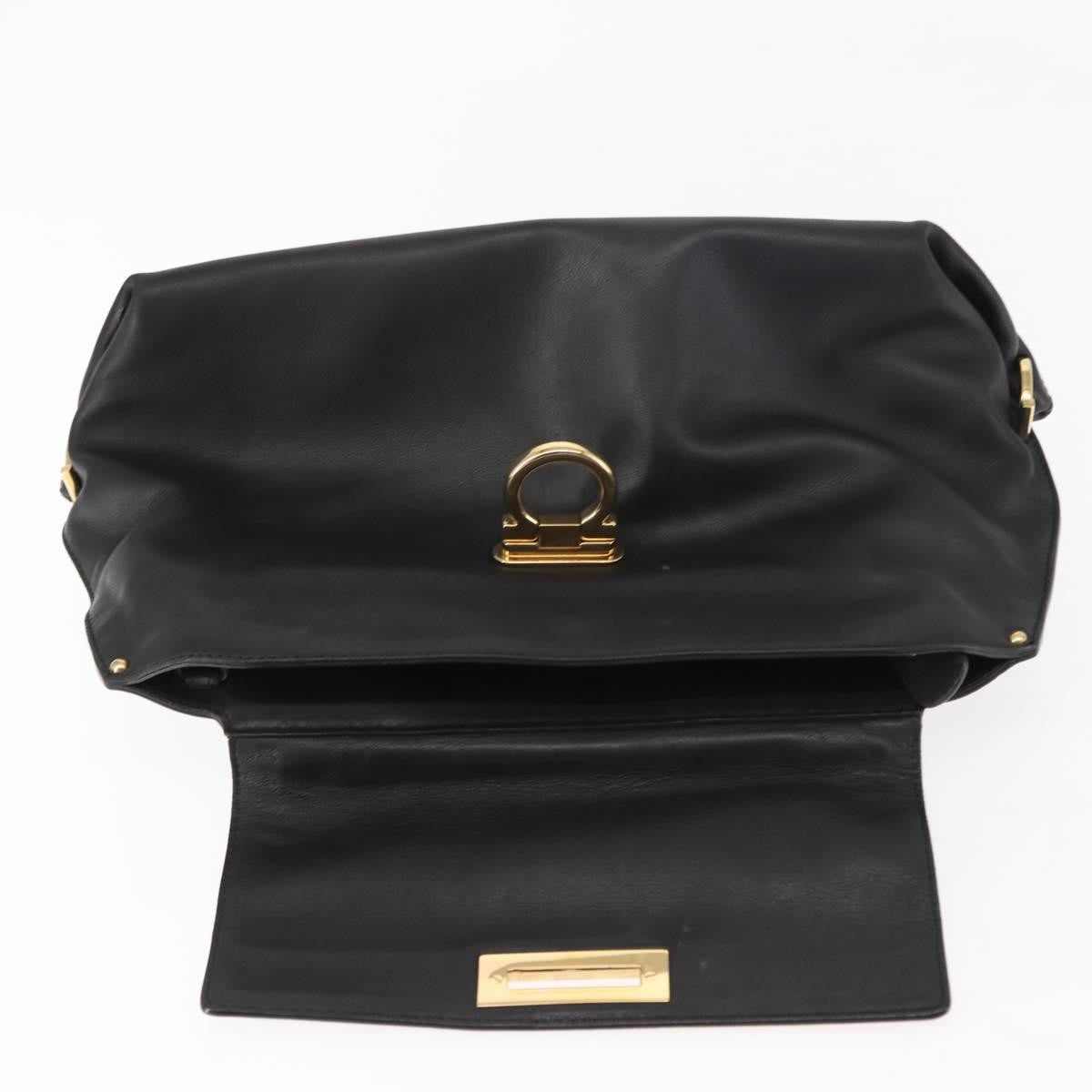 Salvatore Ferragamo Sofia Satchel Leather, BLACK, LEATHER, Handbag