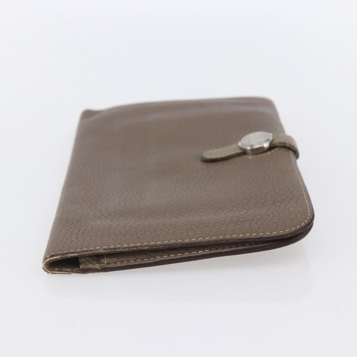 Hermes Dogon Duo Combined Wallet Leather, Gray, Leather, Wallet