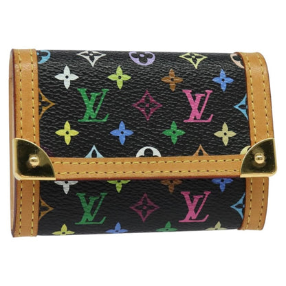 Louis Vuitton Porte-Monnaie Plat Coin Purse Monogram Multicolor, BLACK, CANVAS, Wallets