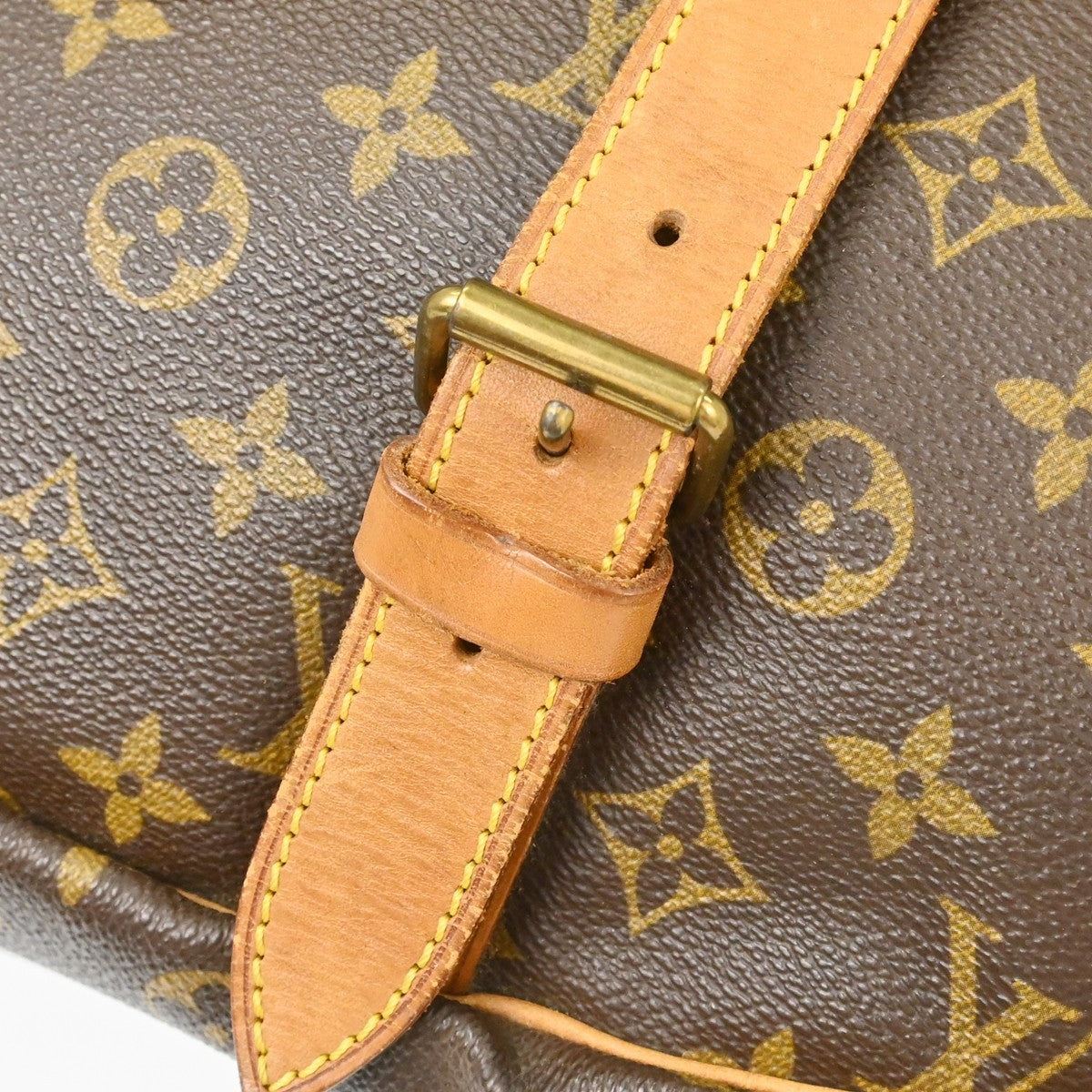 Louis Vuitton Saumur Handbag Monogram Canvas, Brown, Canvas, Shoulder Bag
