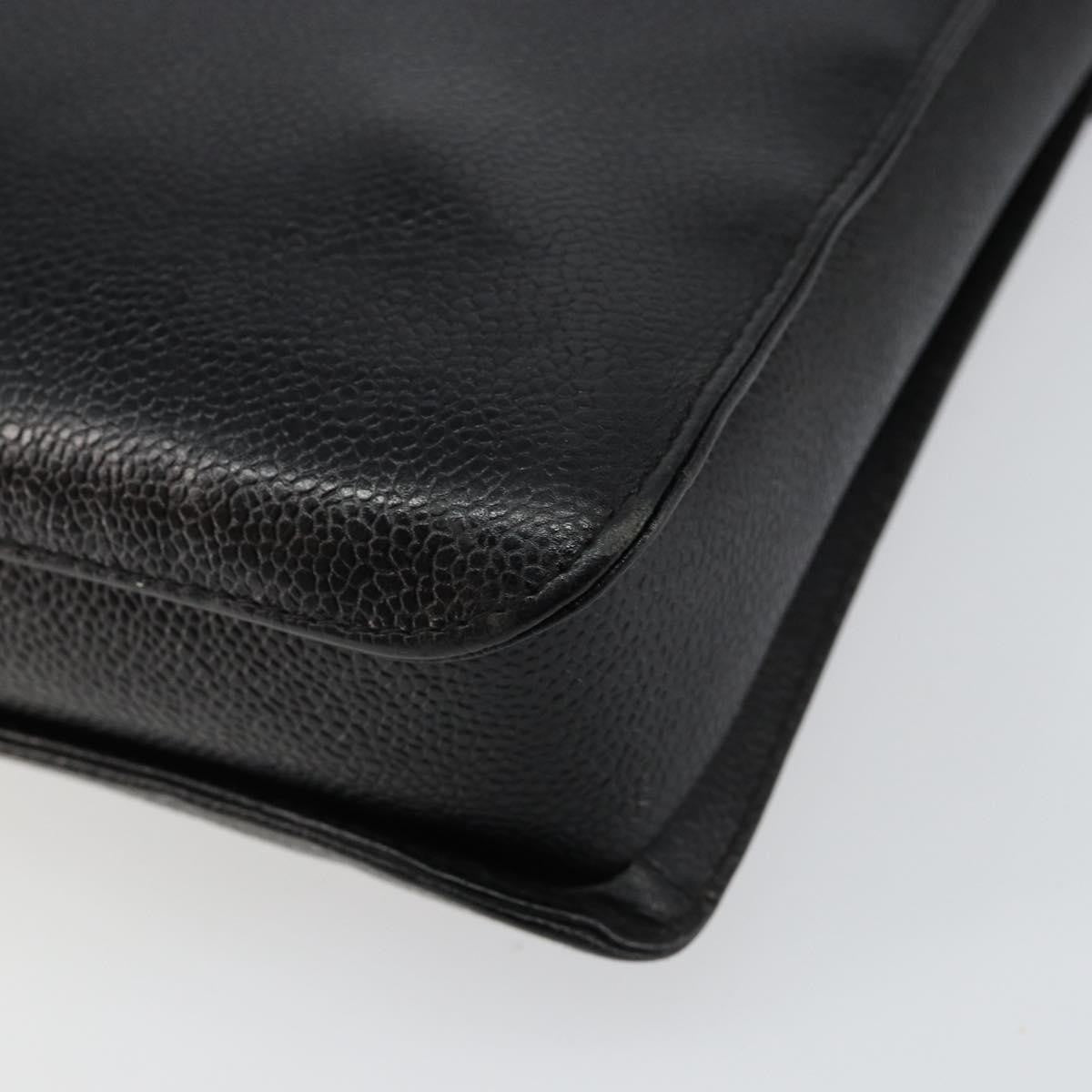 Chanel Vintage Lock Briefcase Caviar, Black, Leather, Briefcase