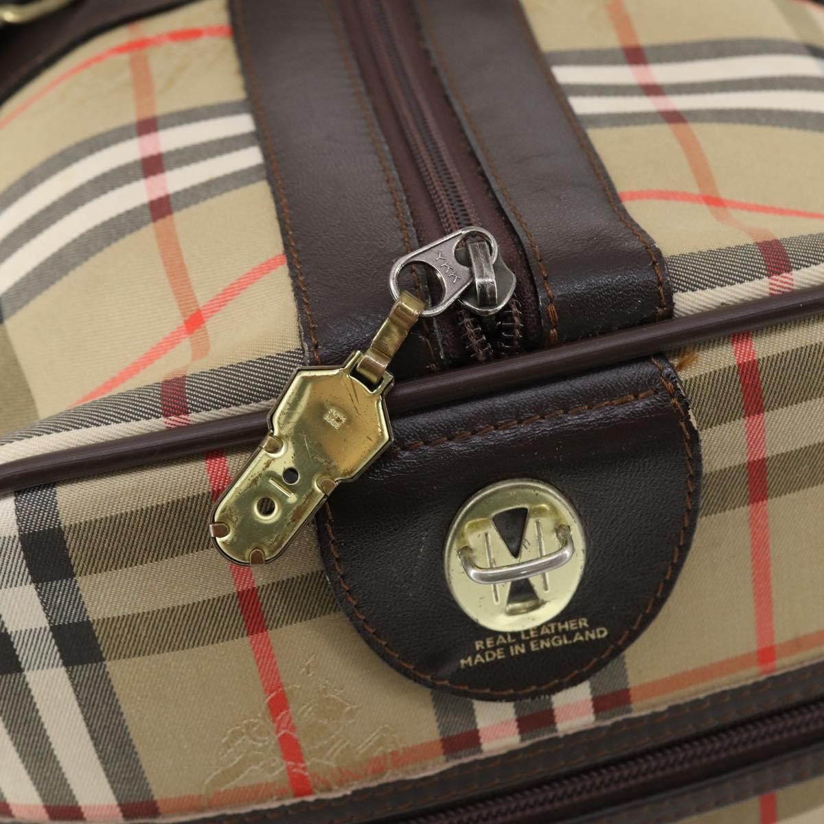 Burberry Vintage Duffle Bag Haymarket Canvas, BEIGE, CANVAS, Travel bag