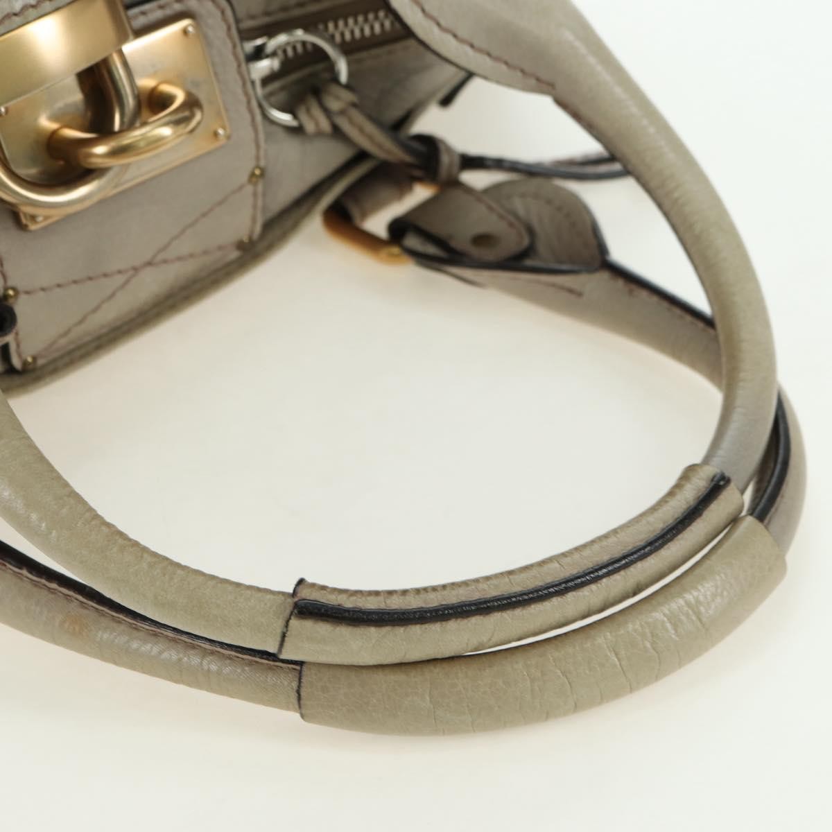 Chloe Paddington Lock Handbag Leather, Beige, Leather, Handbag