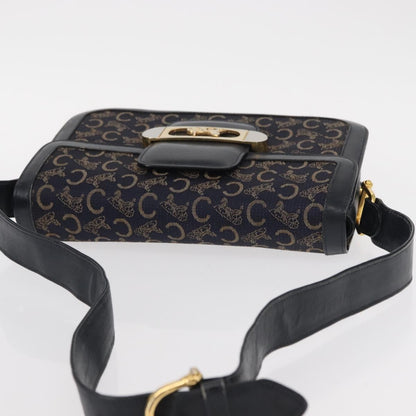 Celine Horse Carriage Shoulder bag Canvas and Leather, NAVY, CANVAS, Shoulder bag
