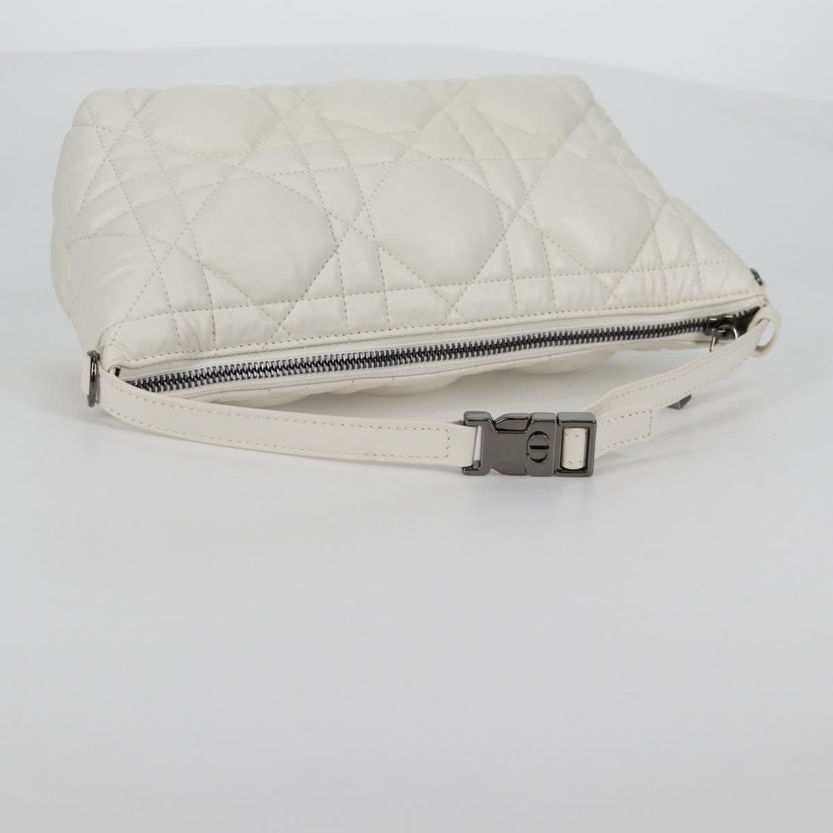 Christian Dior DiorTravel Nomad Pouch Macrocannage Quilt Calfskin, WHITE, LEATHER, Clutche & pouche
