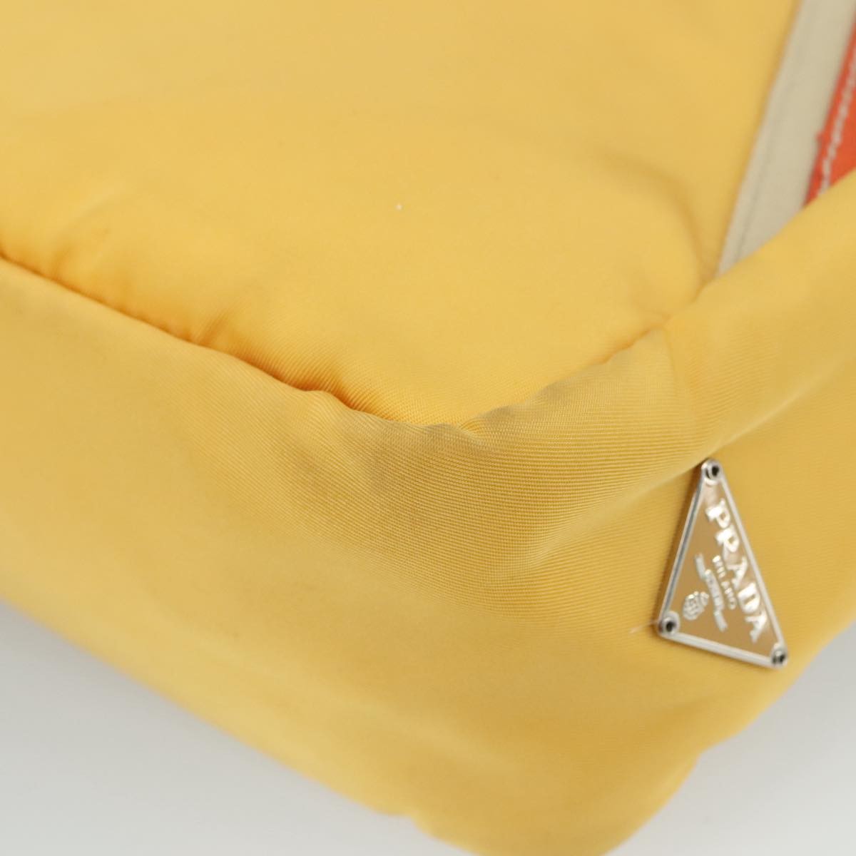 Prada Vintage Handbag Tessuto, YELLOW, NYLON, Handbag