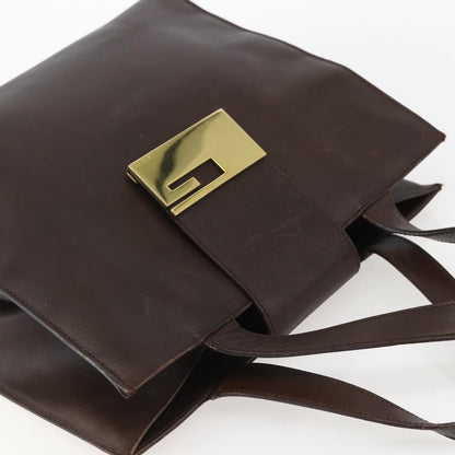 Gucci Vintage Handbag Leather, BROWN, LEATHER, Handbag