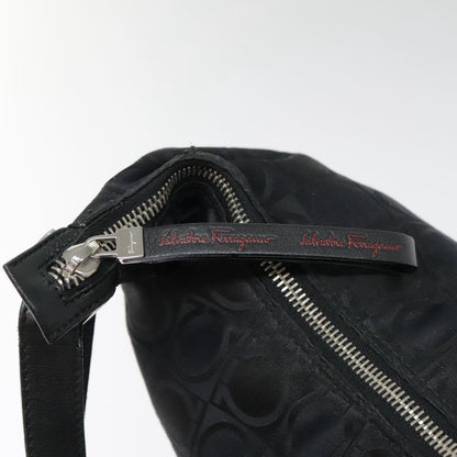 Salvatore Ferragamo Gancini Shoulder Bag Nylon, BLACK, NYLON, Shoulder bag