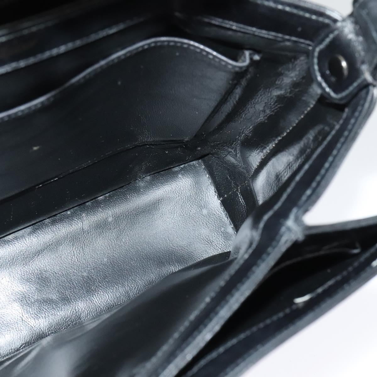 Gucci Vintage Turnlock Top Handle Bag Leather, BLACK, LEATHER, Shoulder bag