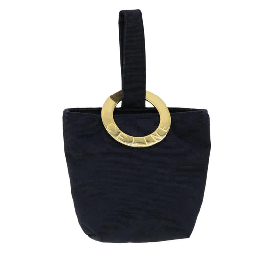 Celine Circle Logo Pouch Nylon, NAVY, CANVAS, Clutche & pouche