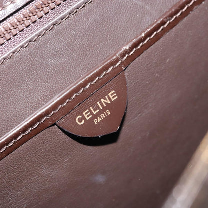 Celine Vintage Logo Top Handle Bag Leather, BROWN, LEATHER, Handbag
