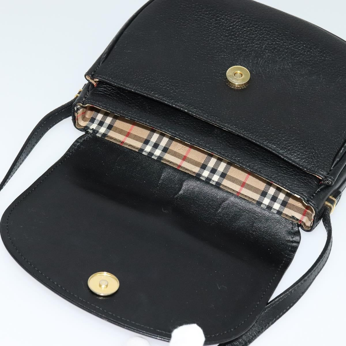 Burberry Flap Shoulder Bag Leather, BLACK, LEATHER, Shoulder bag
