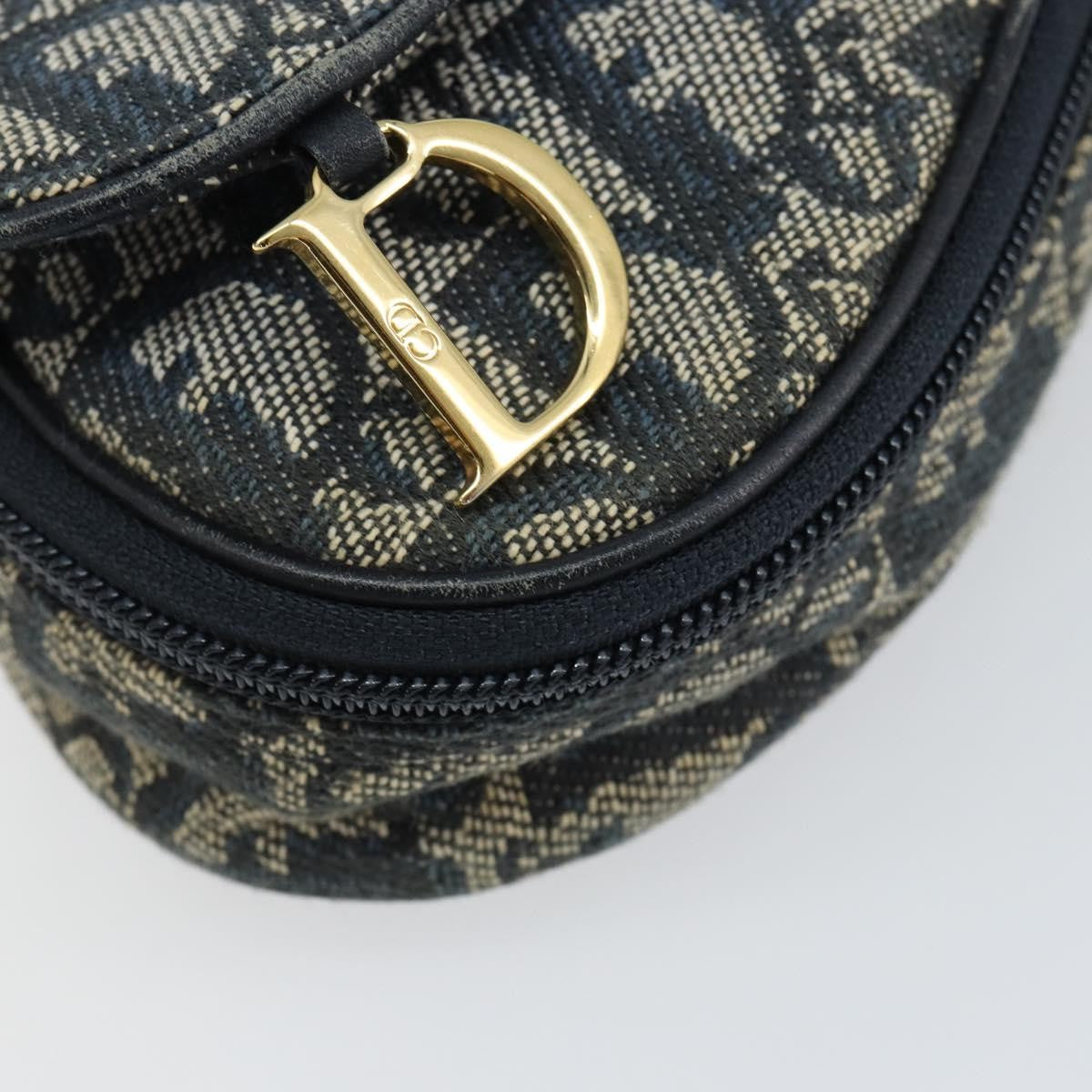 Christian Dior Vintage Saddle Coin Purse Diorissimo Canvas, BLUE, CANVAS, Clutche & pouche