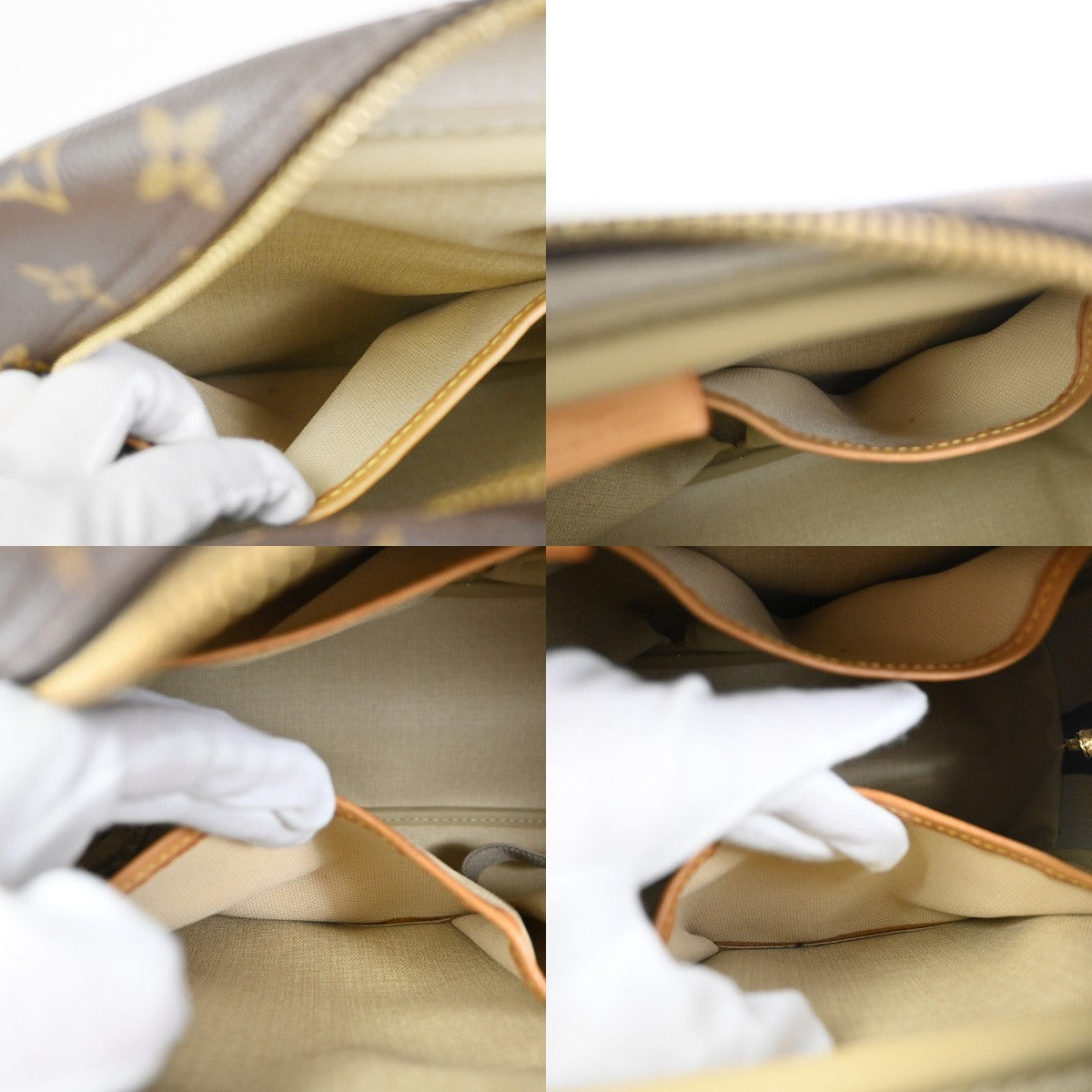 Louis Vuitton Deauville Handbag Monogram Canvas, BROWN, CANVAS, Handbag