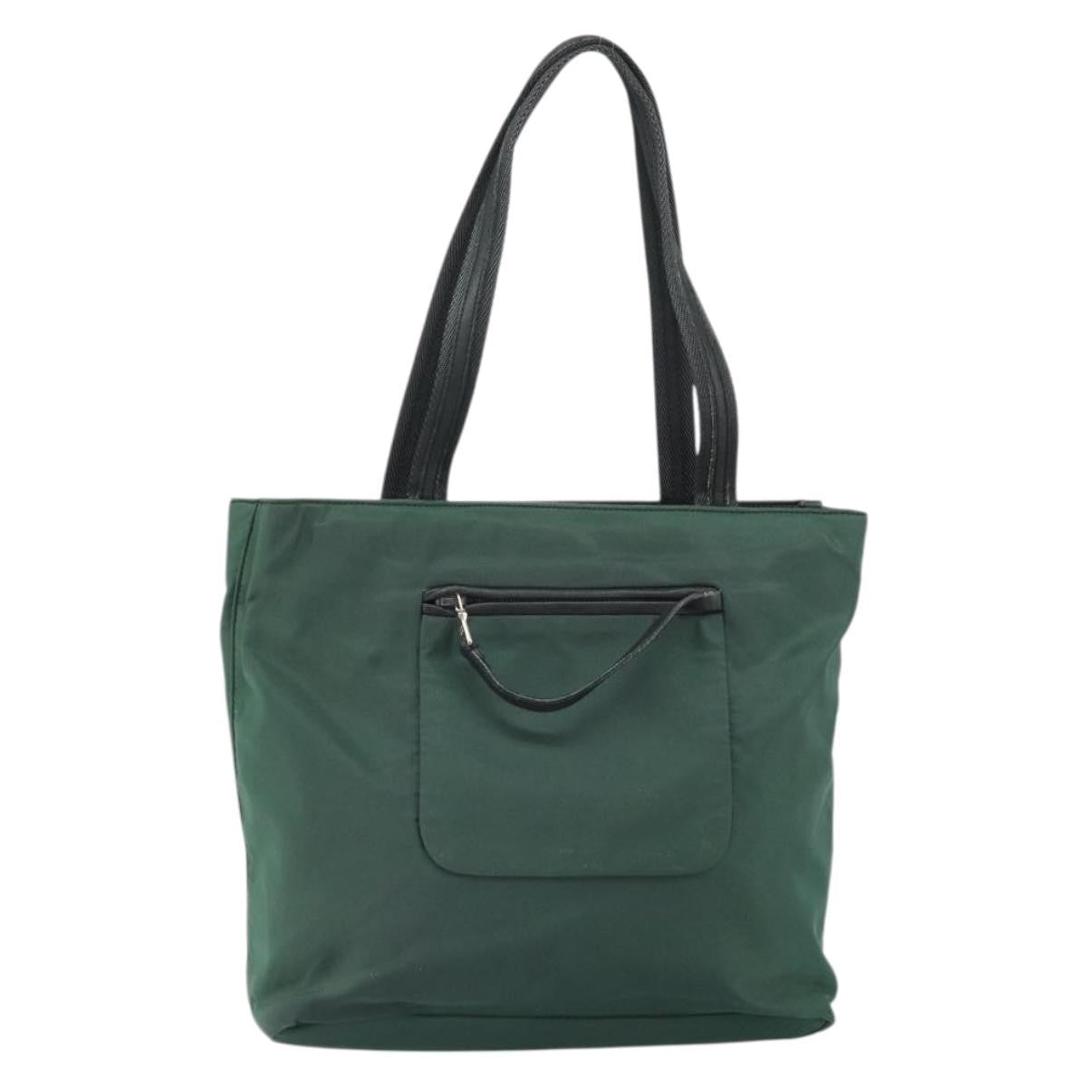 Prada Vintage Zip Tote Tessuto, GREEN, NYLON, Tote bag