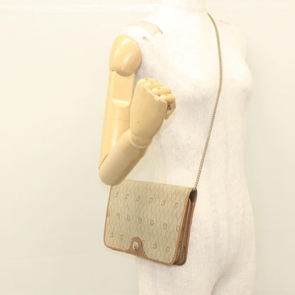 Christian Dior Vintage Honeycomb chain Canvas, BEIGE, CANVAS, Handbag