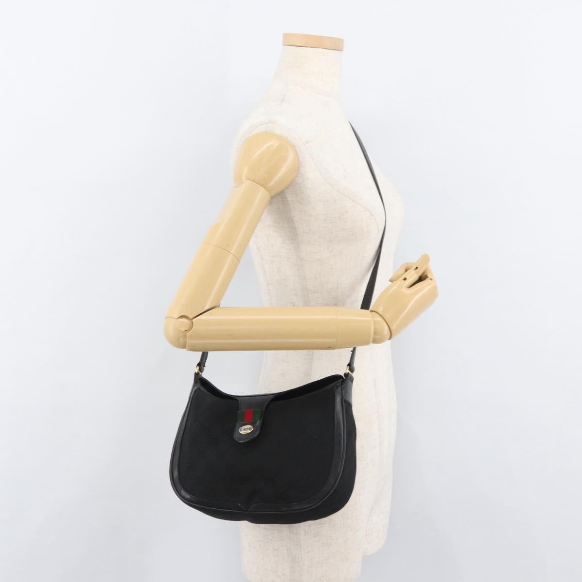 Gucci Sherry line shoulder bag Canvas, Black, Canvas, Shoulder Bag