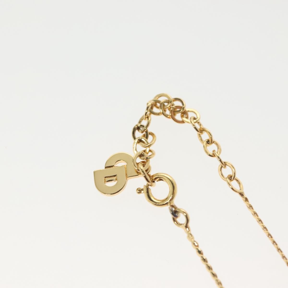 Christian Dior CD Pendant Necklace Metal and Crystals, GOLD, METAL, Necklace