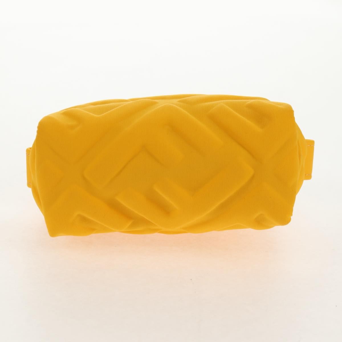 Fendi FF Logo Pouch Nylon, GOLD, NYLON, Clutche & pouche