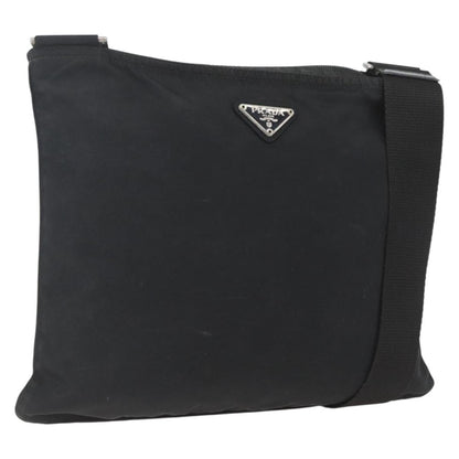 Prada Zip Top Messenger Bag Tessuto, BLACK, NYLON, Shoulder bag