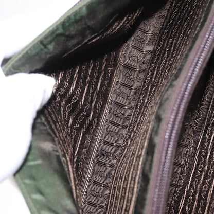 Prada Double Buckle Flap Messenger Bag Tessuto, Khaki, Nylon, Shoulder Bag