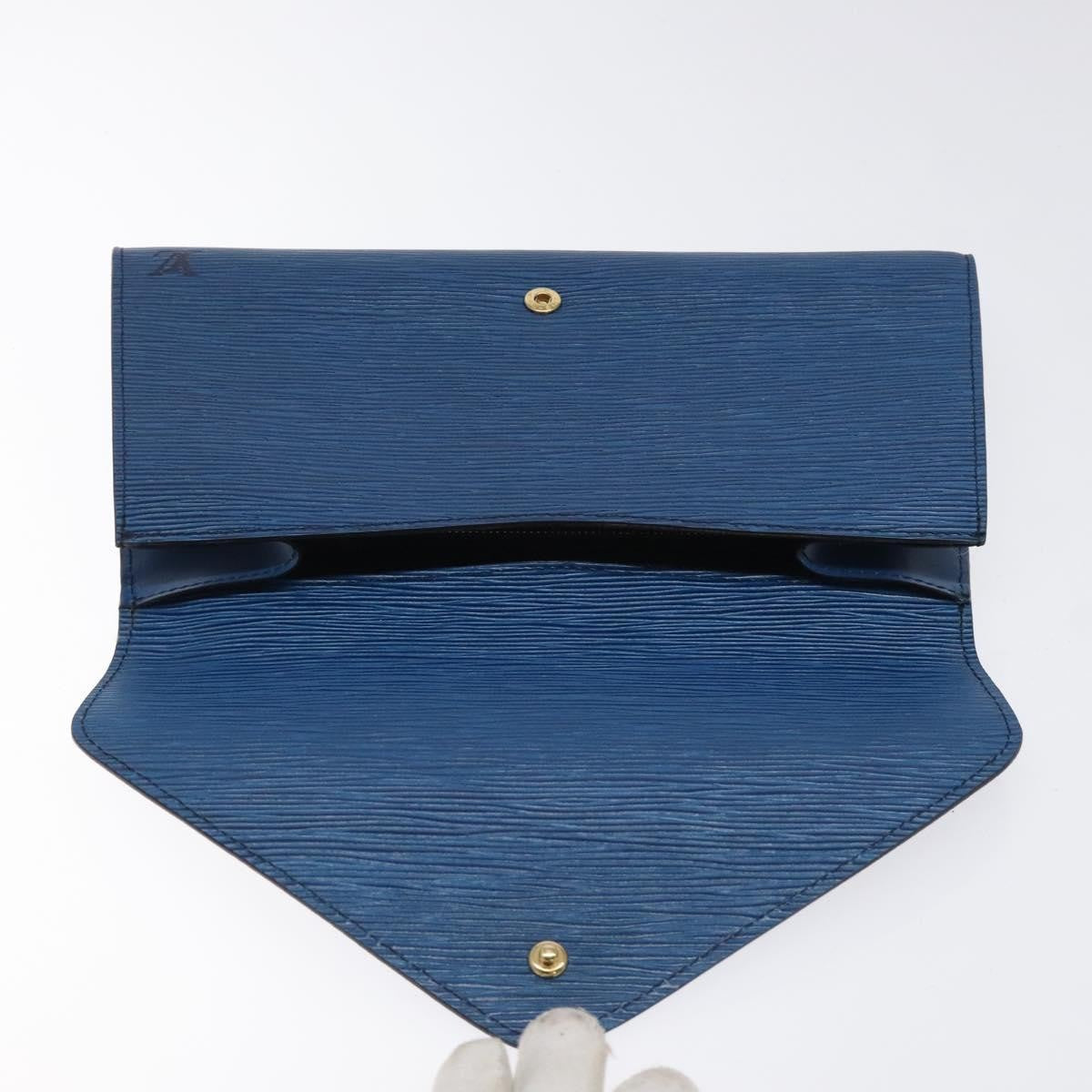 Louis Vuitton Art Deco Clutch Epi Leather, BLUE, LEATHER, Clutche & pouche