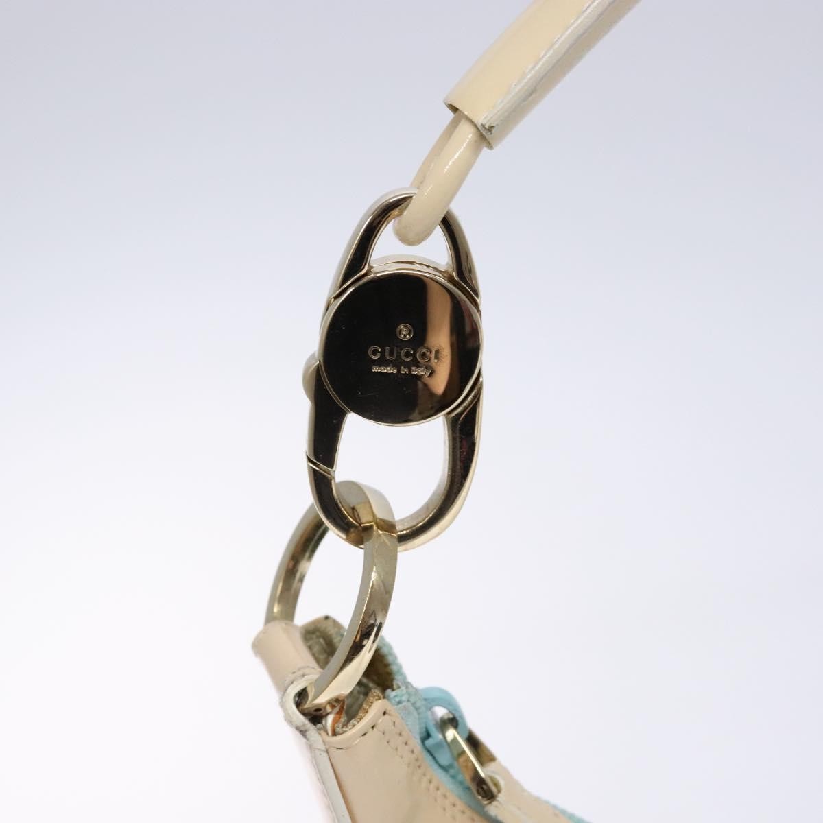 Gucci Vintage Zip Hobo GG Canvas and Patent, BLUE, CANVAS, Shoulder bag