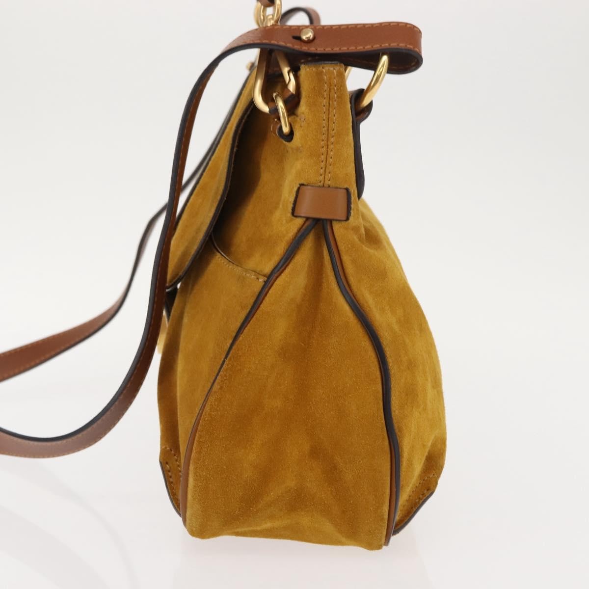 Chloe Lexa Crossbody Bag Suede, GOLD, SUEDE, Shoulder bag