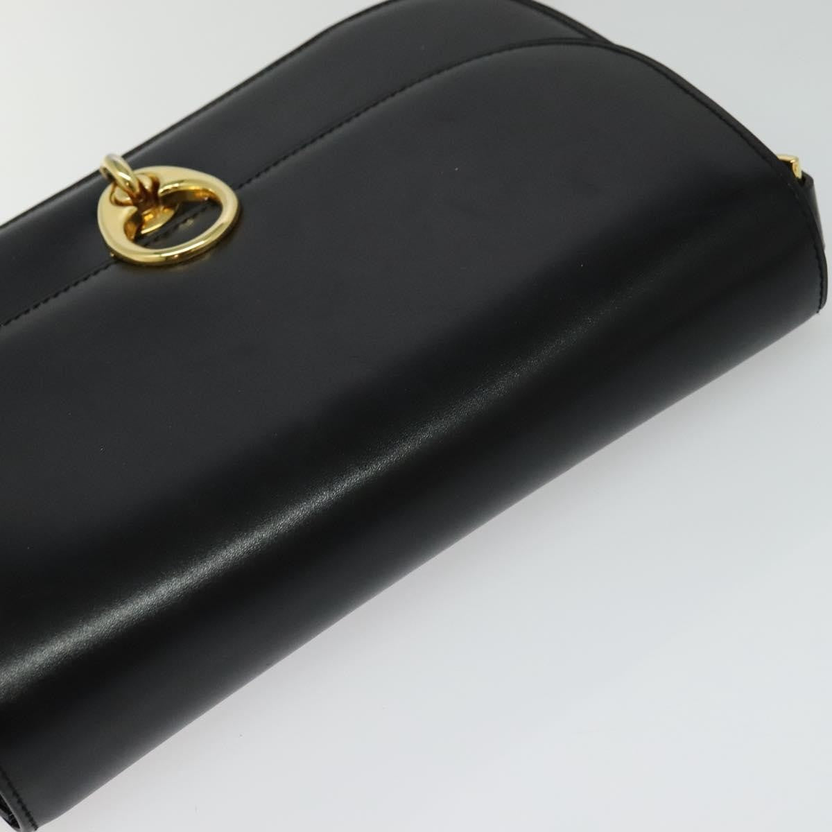 Celine Shoulder Bag Leather, BLACK, LEATHER, Shoulder bag
