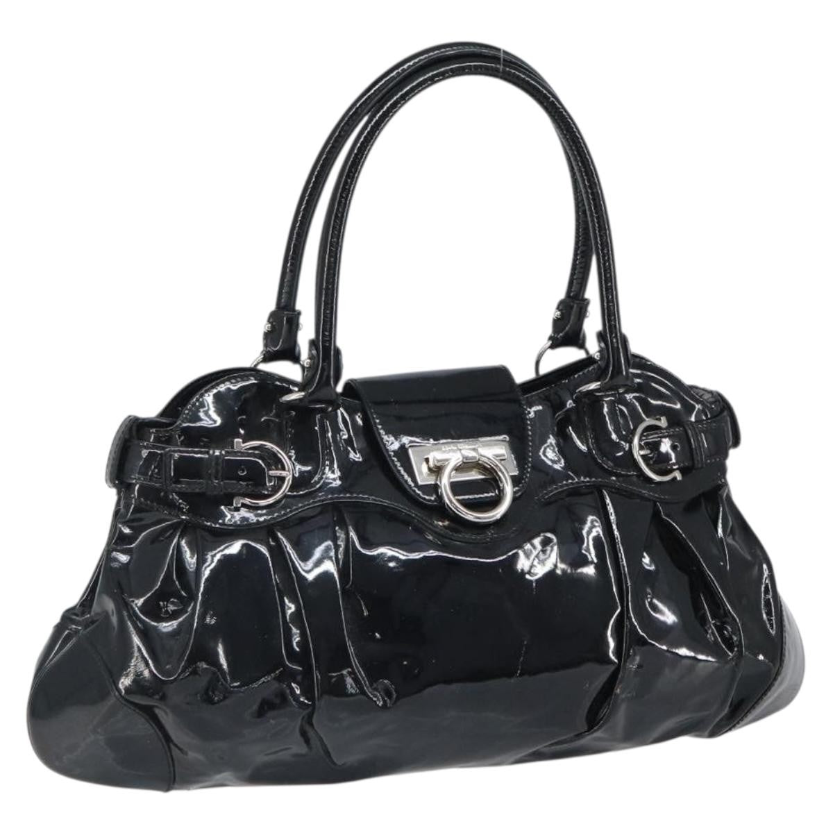 Salvatore Ferragamo Marisa Crossbody Patent leather, BLACK, PATENT_LEATHER, Handbag