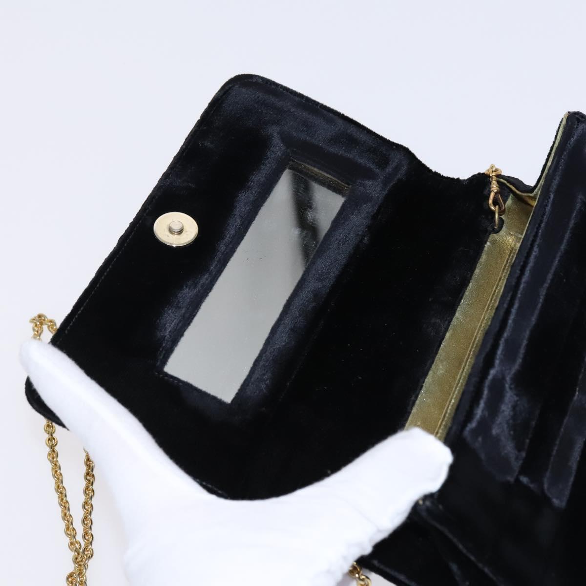 Chanel Wallet on Chain Quilted Velvet, BLACK, VELVET, Shoulder bag