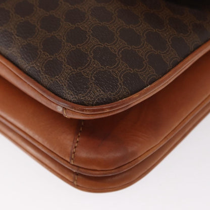 Celine Vintage Macadam Shoulder Bag Canvas and Leather, BROWN, CANVAS, Shoulder bag