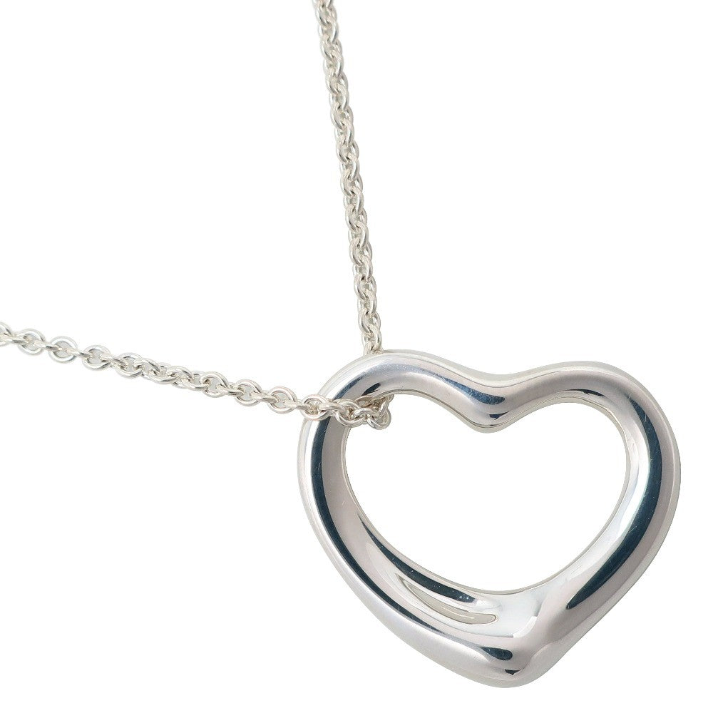 Tiffany & Co. Elsa Peretti Open Heart Pendant Necklace Sterling Silver, SILVER, SILVER, Necklace